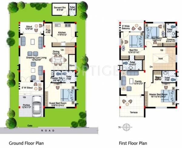 Indu Fortune Fields Villas (4BHK+4T (2,940 sq ft)   Servant Room 2940 sq ft)