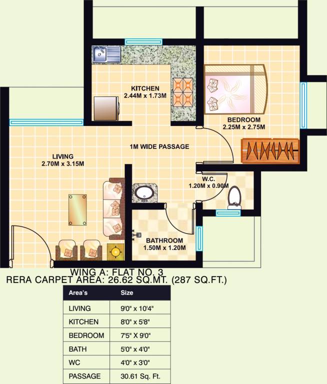 Dosti Desire Dosti Joy (1BHK+1T (286.54 sq ft) 286.54 sq ft)
