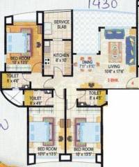 Srishti Synchronicity (3BHK+3T (1,430 sq ft) 1430 sq ft) Srishti Synchronicity (3BHK+3T (1,430 sq ft) 1430 sq ft)