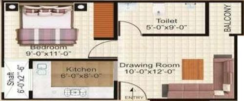 Vardah Vardah Enclave Flats (1BHK+1T (450 sq ft) 450 sq ft)