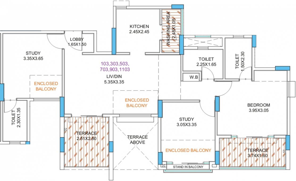Guardian Eastern Meadows (3BHK+3T (765.21 sq ft) 765.21 sq ft)