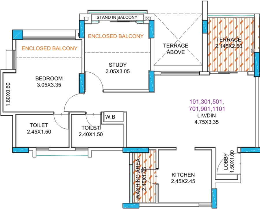 Guardian Eastern Meadows (2BHK+2T (567.58 sq ft) 567.58 sq ft)
