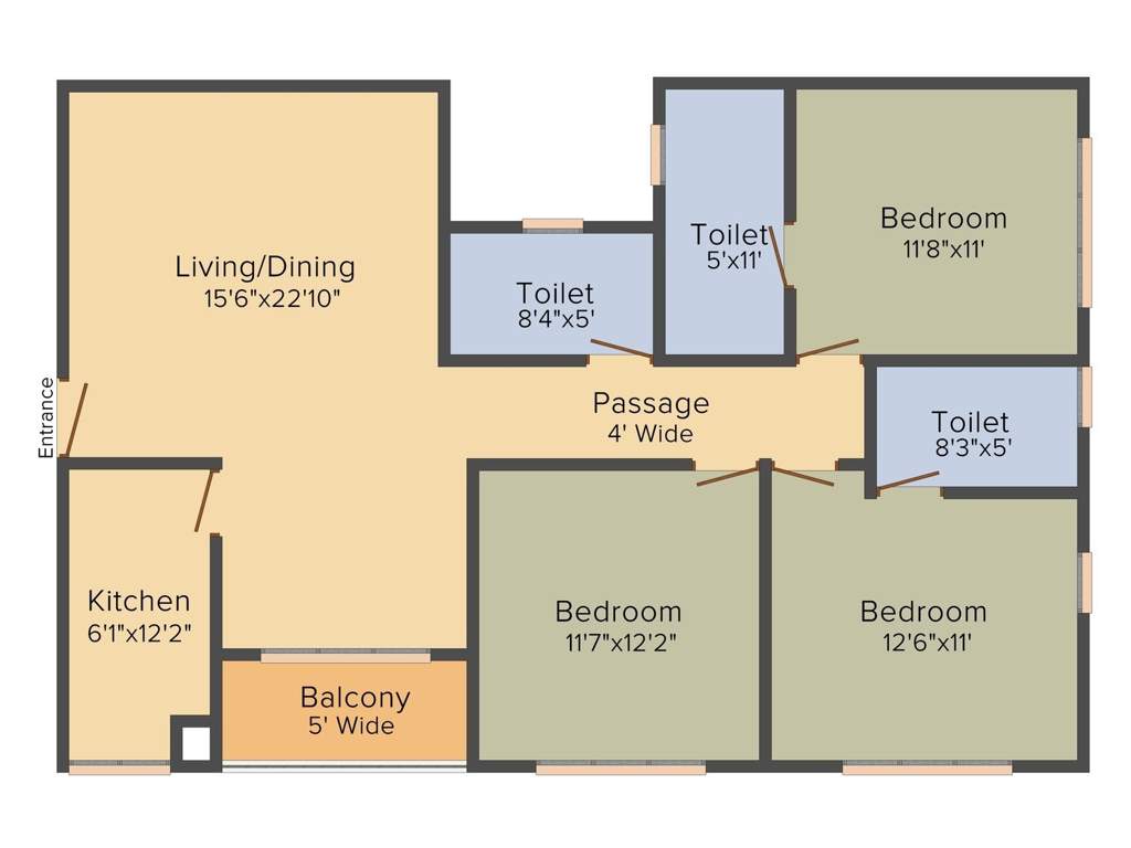Space Club Town Gateway (3BHK+3T (1,685 sq ft) 1685 sq ft)