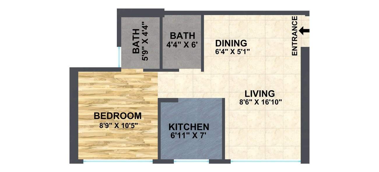  A And O Eminente (1BHK+1T (389.01 sq ft) 389.01 sq ft)