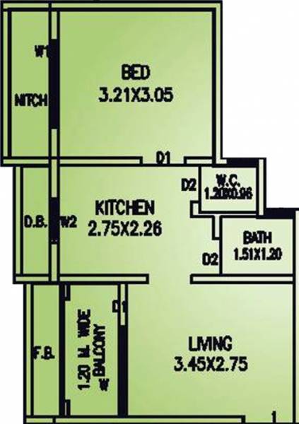 Vinay Unique Gardens (1BHK+1T (338.31 sq ft) 338.31 sq ft)