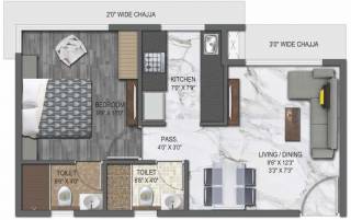 UK Iridium (1BHK+2T (381.69 sq ft) 381.69 sq ft) UK Iridium (1BHK+2T (381.69 sq ft) 381.69 sq ft)