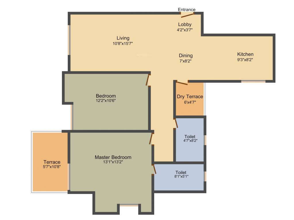 Sancheti Dreamcastle (2BHK+2T (868.65 sq ft) 868.65 sq ft)