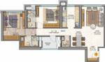 Sheth Auris Serenity Tower 3 (2BHK+2T (808.91 sq ft) 808.91 sq ft)