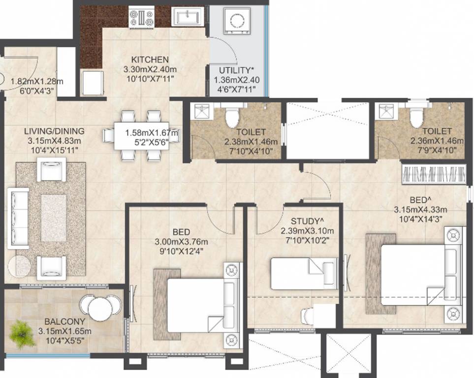 Mahindra Bloomdale Building 07 (2BHK+2T (812.89 sq ft) + Study Room 812.89 sq ft) Mahindra Bloomdale Building 07 (2BHK+2T (812.89 sq ft) + Study Room 812.89 sq ft)