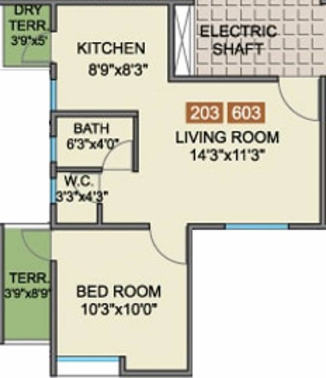 Parin Empire (1BHK+1T (379.97 sq ft) 379.97 sq ft)