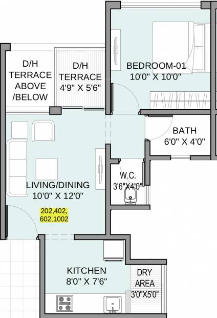 Gayatri Properties Twin Towers (1BHK+1T (360.38 sq ft) 360.38 sq ft)