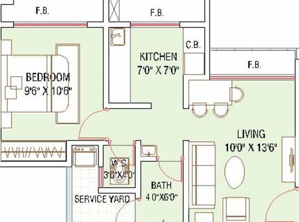 Saptashree Galaxy Wing 5 (1BHK+1T (400.09 sq ft) 400.09 sq ft)