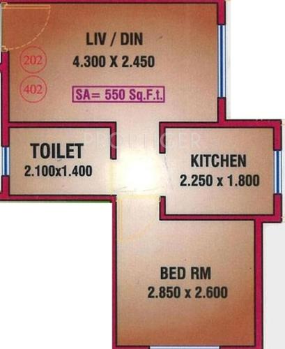 Dudhe Sai Saukhya (1BHK+1T (550 sq ft) 550 sq ft)