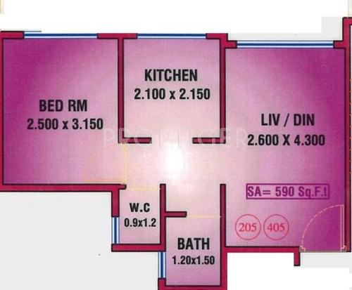 Dudhe Sai Saukhya (1BHK+1T (590 sq ft) 590 sq ft)
