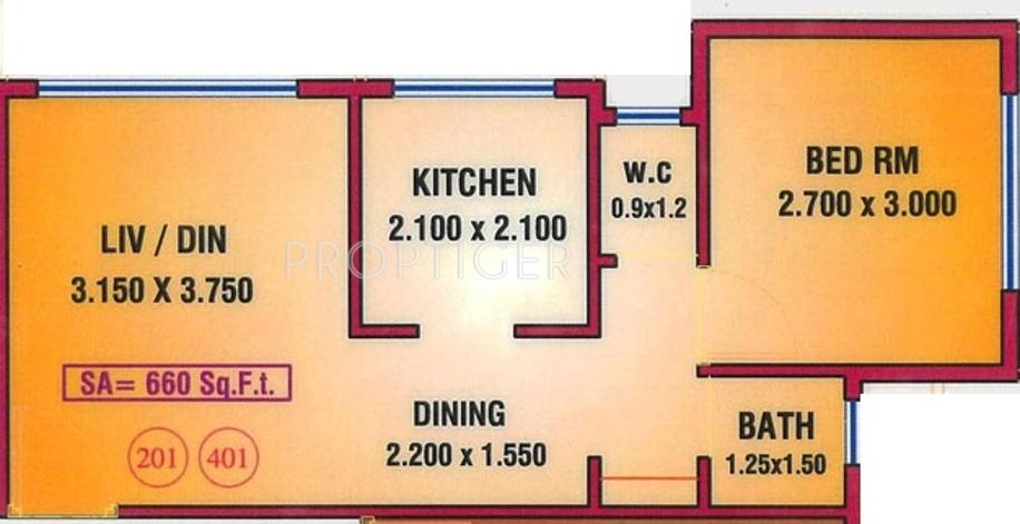 Dudhe Sai Saukhya (1BHK+1T (660 sq ft) 660 sq ft)