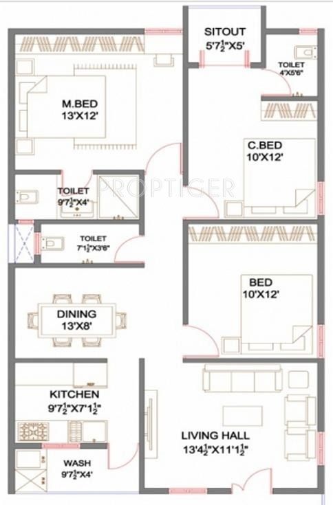 Dwaraka Dwaraka Trendz (3BHK+3T (1,369 sq ft) 1369 sq ft) Dwaraka Dwaraka Trendz (3BHK+3T (1,369 sq ft) 1369 sq ft)