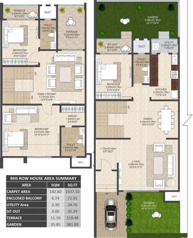 Mahindra Bloomdale Row House 6 (3BHK+3T (1,537.09 sq ft) 1537.09 sq ft)