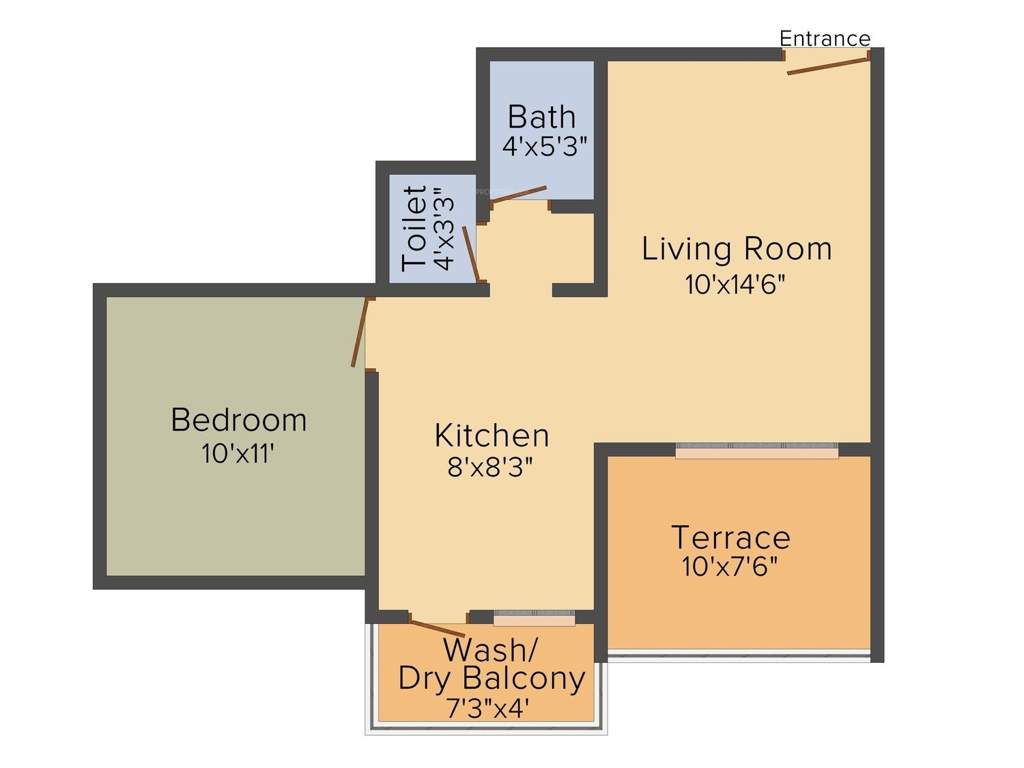 Renuka Gulmohar Phase 2 (1BHK+1T (514.95 sq ft) + Study Room 514.95 sq ft)