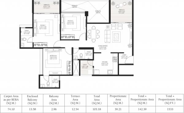 Gagan Adira Phase 1 (3BHK+3T (797.61 sq ft) 797.61 sq ft) Gagan Adira Phase 1 (3BHK+3T (797.61 sq ft) 797.61 sq ft)