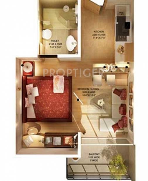 Earth Iconic (1BHK+1T (600 sq ft) 600 sq ft)