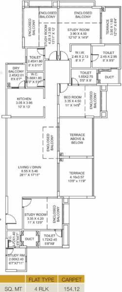Pride Purple Park Titanium Phase II (4BHK+4T (1,658.93 sq ft) 1658.93 sq ft)