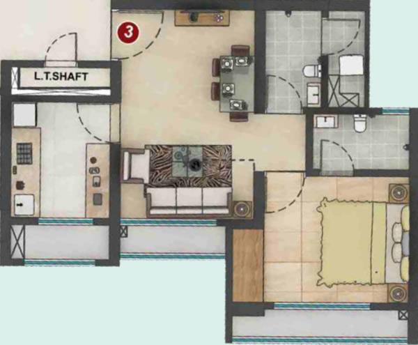 Siddhi Highland Springs B4 B Wing (1BHK+1T (365.22 sq ft) 365.22 sq ft)
