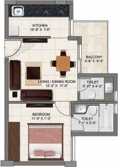 Barnala Green Lotus Avenue (1BHK+2T (750 sq ft) 750 sq ft)