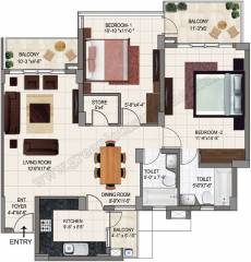 Barnala Green Lotus Avenue (2BHK+2T (1,385 sq ft) 1385 sq ft)
