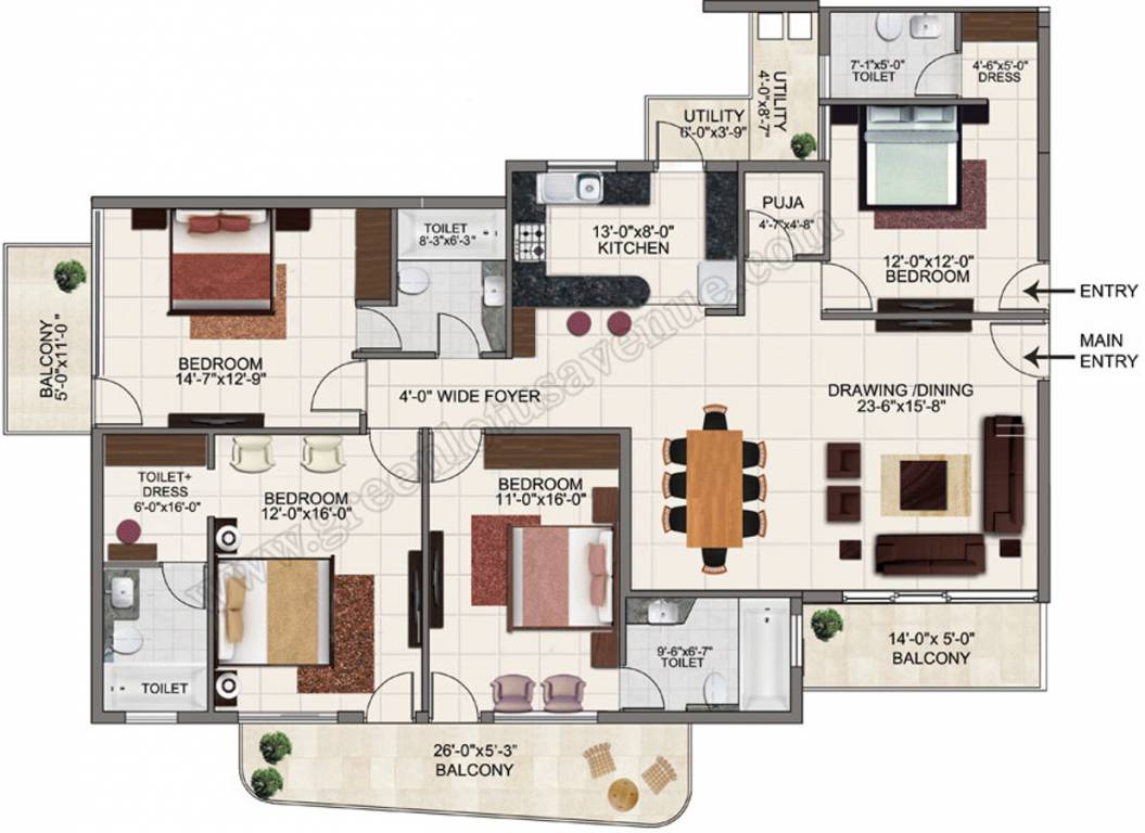 Barnala Green Lotus Avenue (4BHK+4T (2,560 sq ft) + Pooja Room 2560 sq ft)