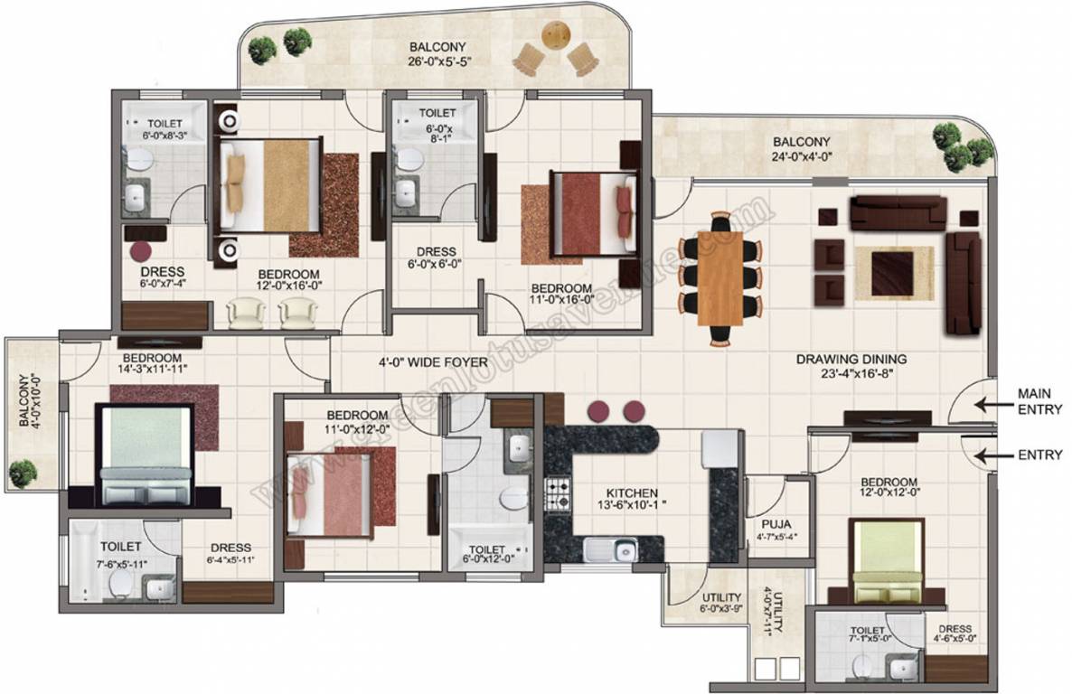 Barnala Green Lotus Avenue (5BHK+5T (2,975 sq ft) + Pooja Room 2975 sq ft)