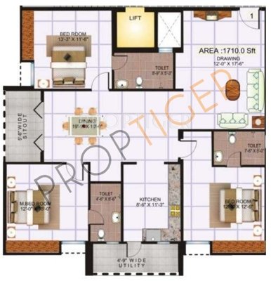 Saroj Epic (3BHK+3T (1,710 sq ft) 1710 sq ft)