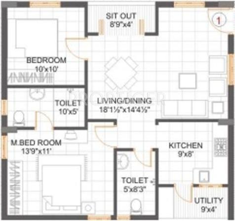 Alekhya Golden Bamboos (2BHK+2T (1,035 sq ft) 1035 sq ft)