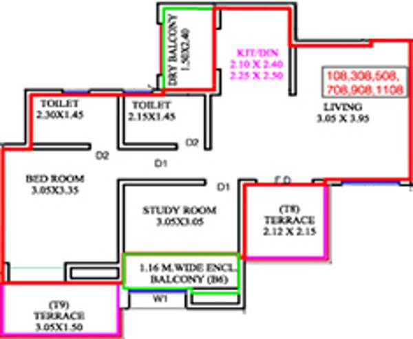 Calyx Prakriti C Navyangan (2BHK+2T (570.59 sq ft) 570.59 sq ft)