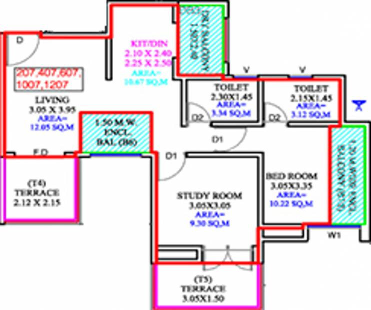 Calyx Prakriti C Navyangan (2BHK+2T (532.27 sq ft) 532.27 sq ft)