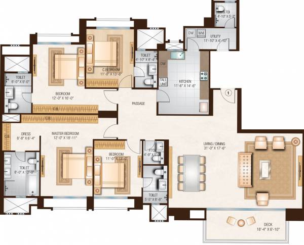 Hiranandani Eagleton (4BHK+4T (2163.01 sq ft) 2163.01 sq ft)