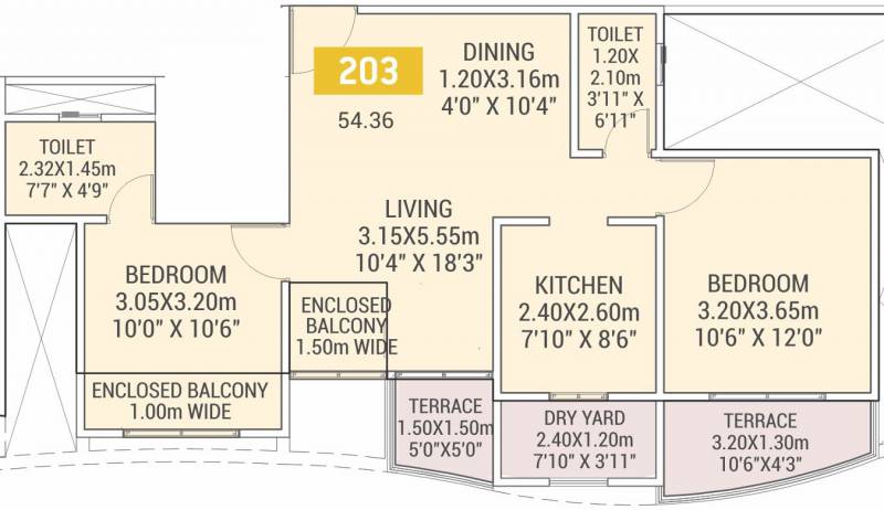 VTP Urban Life Phase 1 (2BHK+2T (585.13 sq ft) 585.13 sq ft)