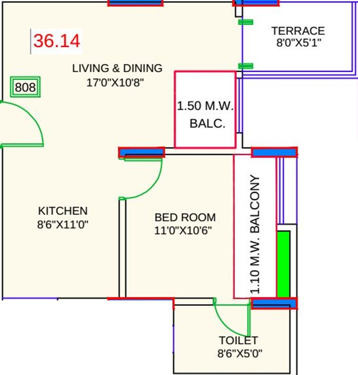 Gagan Nulife Phase 2 (1BHK+1T (389.01 sq ft) 389.01 sq ft)