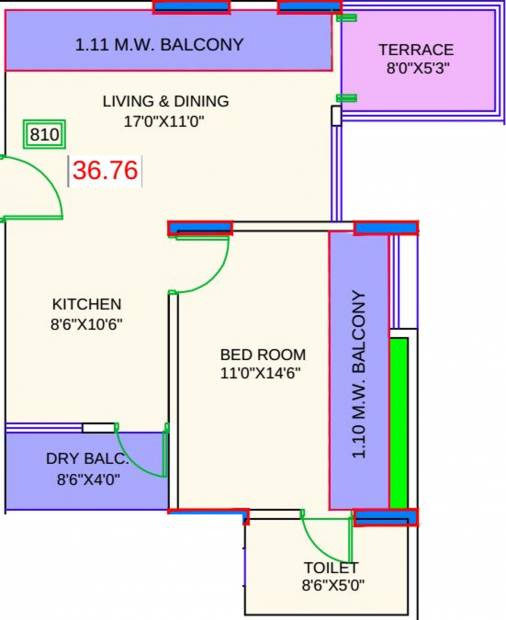 Gagan Nulife Phase 2 (1BHK+1T (395.68 sq ft) 395.68 sq ft)