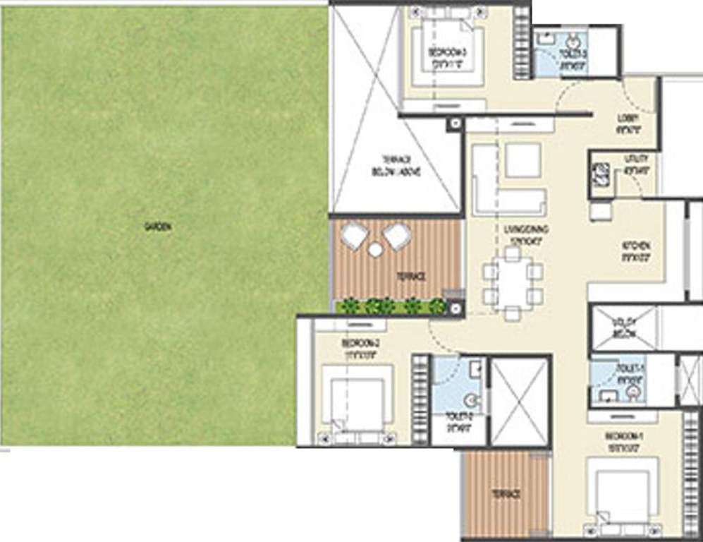 Goel Ganga Ganga Platino Building P Q R (3BHK+3T (1,026.55 sq ft) 1026.55 sq ft)