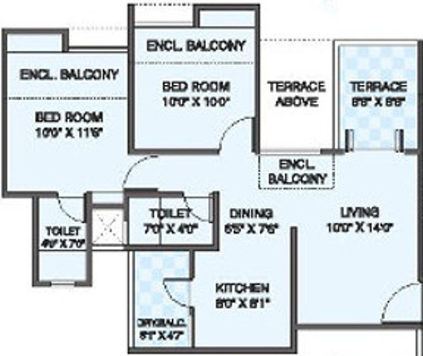 Choice Park Vista Phase 1 (2BHK+2T (503.0 sq ft) 503 sq ft)