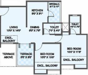 Choice Park Vista Phase 1 (2BHK+2T (508.81 sq ft) 508.81 sq ft)