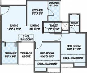 Choice Park Vista Phase 1 (2BHK+2T (509.89 sq ft) 509.89 sq ft)