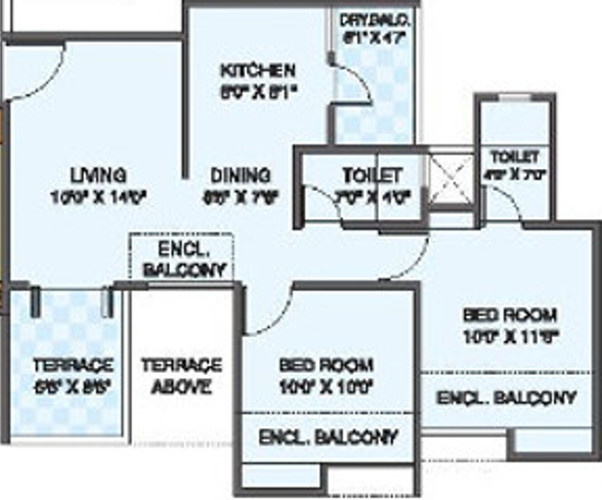 Choice Park Vista Phase 1 (2BHK+2T (509.89 sq ft) 509.89 sq ft)