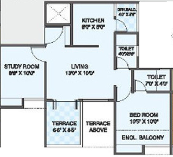 Choice Park Vista Phase 1 (2BHK+2T (478.78 sq ft) 478.78 sq ft)