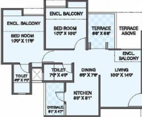 Choice Park Vista Phase 1 (2BHK+2T (501.81 sq ft) 501.81 sq ft)