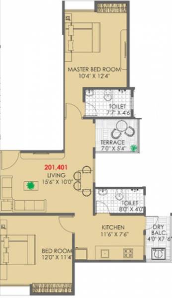 Maple Aapla Ghar Kirkatwadi Wing C (2BHK+2T (583.62 sq ft) 583.62 sq ft)