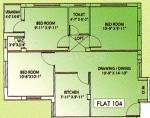 Akshara Akshara Swiss Court (3BHK+2T (1,038 sq ft) 1038 sq ft)