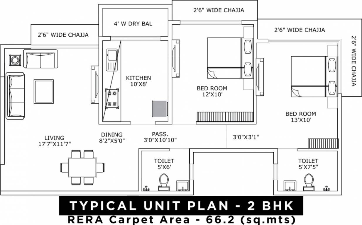 UK Sangfroid (2BHK+2T (712.79 sq ft) 712.79 sq ft)