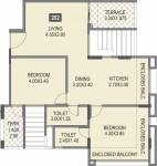 Bhandari Vasant (2BHK+2T (772.74 sq ft) 772.74 sq ft)