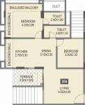 Bhandari Vasant (2BHK+2T (709.66 sq ft) 709.66 sq ft)